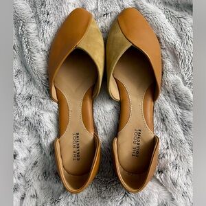 The Root Collective Annie flats in camel leather and marigold size 10